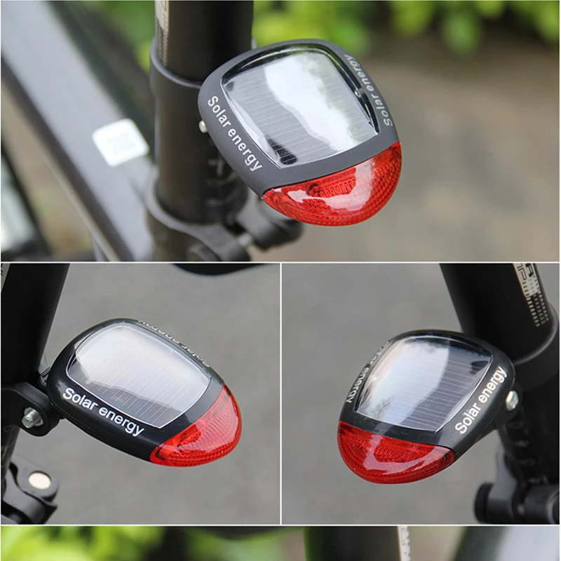 Bicycle Rear Light Solar Powered LED Light Rear Lamp Cycling MTB Taillight Rear Waterproof Outdoor Warning Light for Bicycle