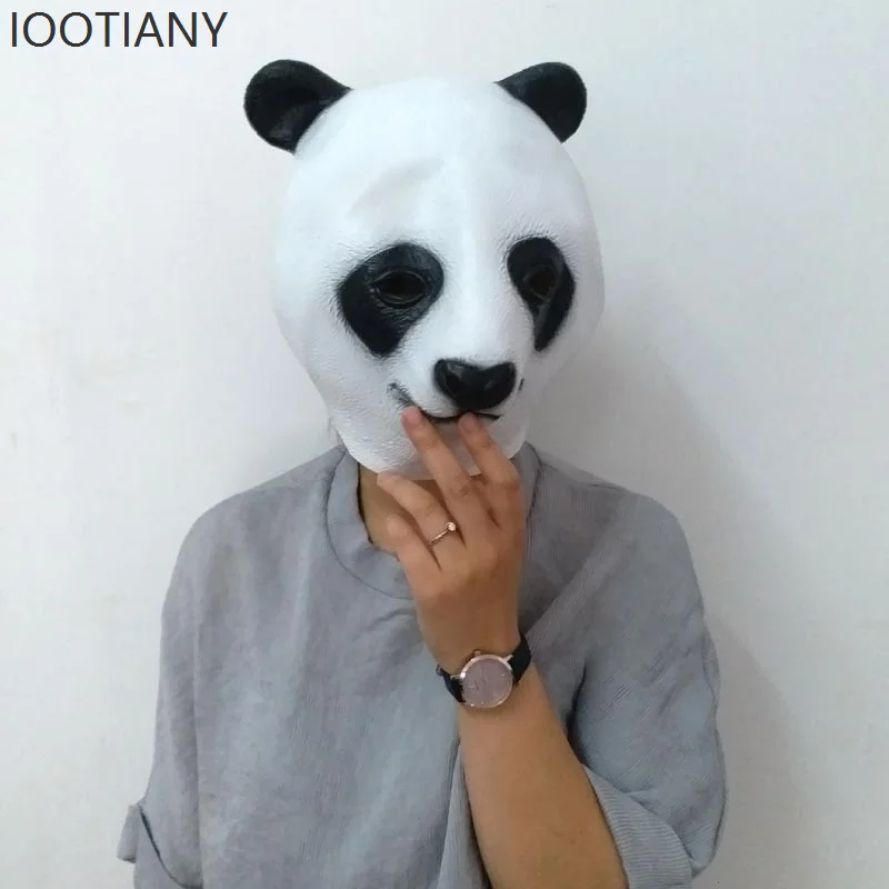 

Halloween Animal Panda Mask Latex Animal Head Cover Masquerade Party Stage Game Role Playing Props Costume Accessories New 2025