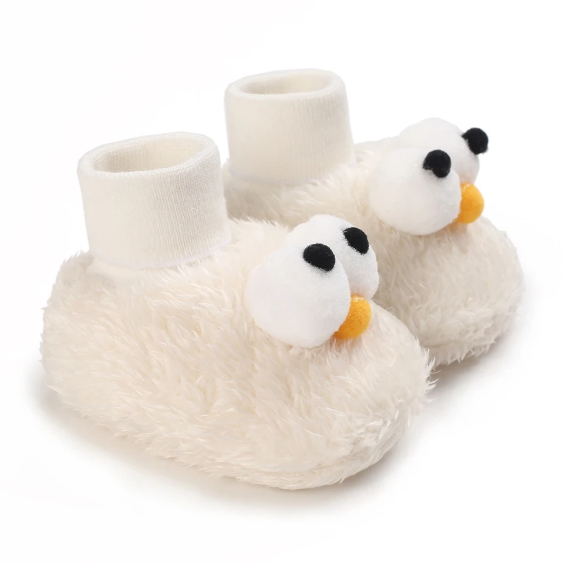 Cartoon Baby Sock Shoes Plush Warm Comfortable Elastic Rope First Walkers for Infants Boys Girls 0-18 Months
