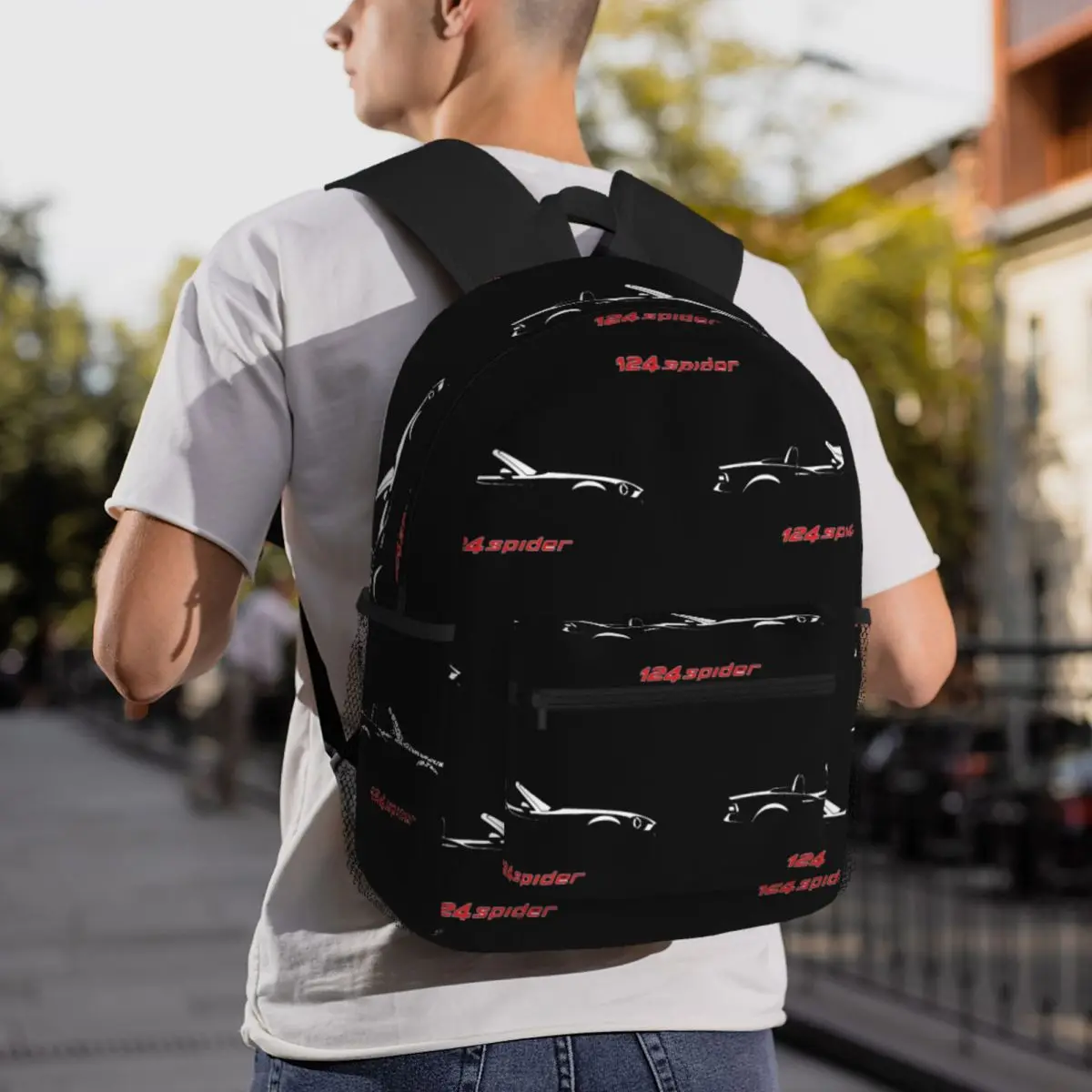 124 Spider - Fiat Backpack Daypack Large Capacity Boys Girls BookBag School Bag Shoulder Bags for Men Women