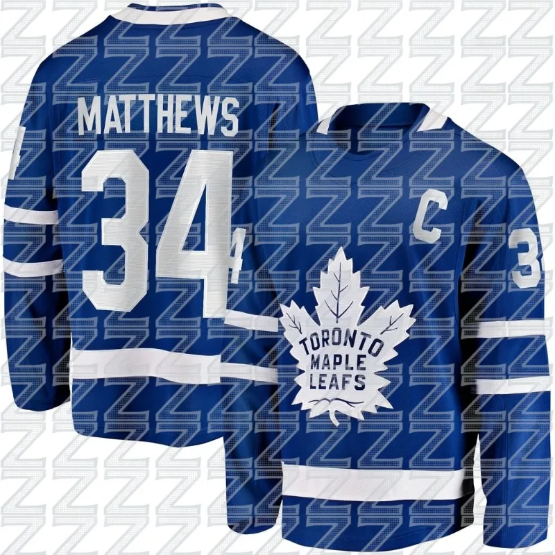 Toronto Maple Leafs Training Blue Ice Hockey Jacket, Auston Matthews Fitness Sports Ice Hockey Long Sleeve, Trendy Style