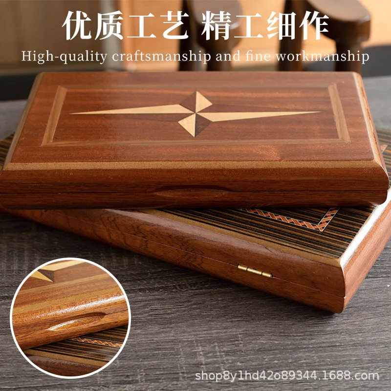 Solid wood backgammon, made of medium and high-grade mahogany