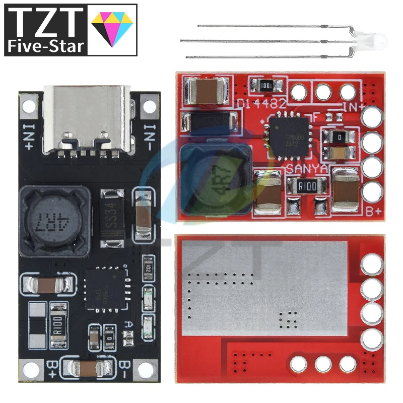 TYPE-C TP5000 DC 4.5v-9v 4.2V/3.6V 1A Lithium Battery Charging Board Lithium Iron Phosphate Charger Flash Power Supply Module