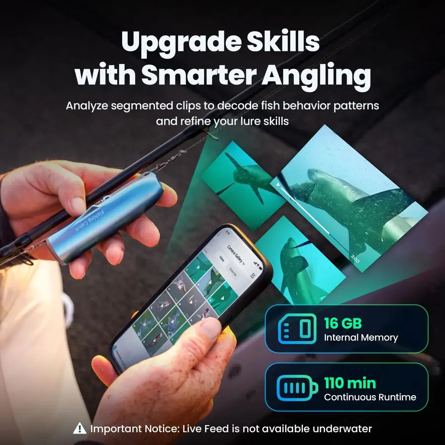 Fishing CamX Fishing Finders Camera Camera, HD 1080P amp136UltraWideAngle, 656FT ROV Waterdicht Bewegingsdetectie Gesegmenteerd Intellig