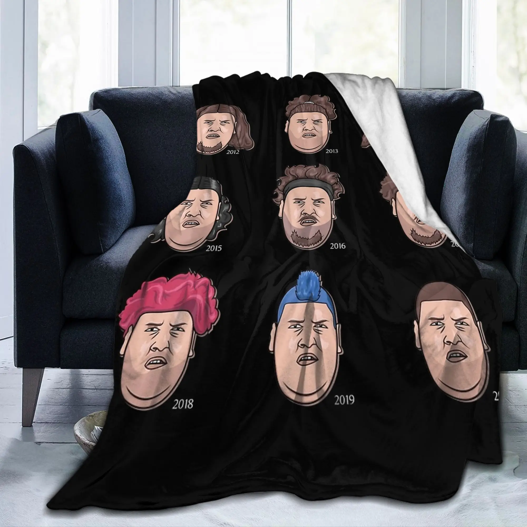 The 9 Faces of Rainer Winkler Drachenlord Flannel Blanket Superstar Vintage Throw Blankets for Home 150*125cm Soft