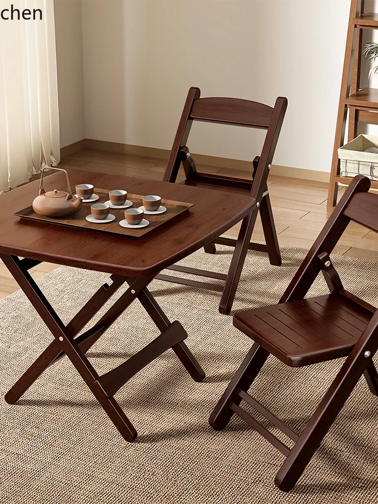 i5.21 Folding Table All Solid Wood Dining Table Balcony Home Rental Small Dining Table