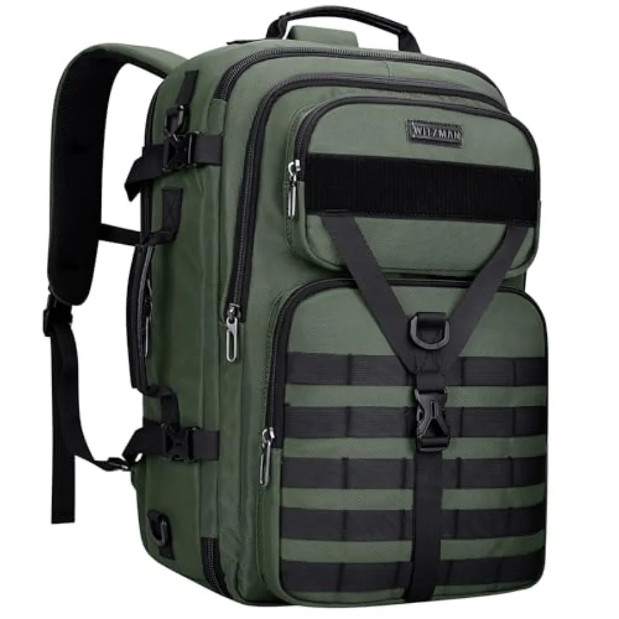 

Светло-зеленый большой дорожный рюкзак-трансформер 3-в-1 объемом 45 л для мужчин, одобренный авиакомпаниями, подходит для ноутбука 17 дюймов