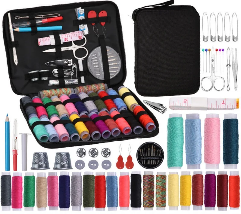 IMAZY-Kit de costura completo con hilos, agujas, tijeras, cinta métrica, botones, bricolaje, bordado, trabajo hecho a mano, suministros de herramientas de costura