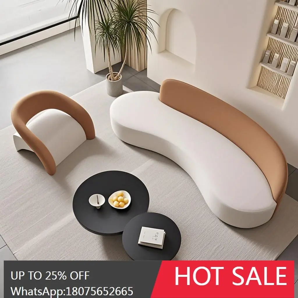 

SGF light luxury modern style curved sofa combination creative coffee table