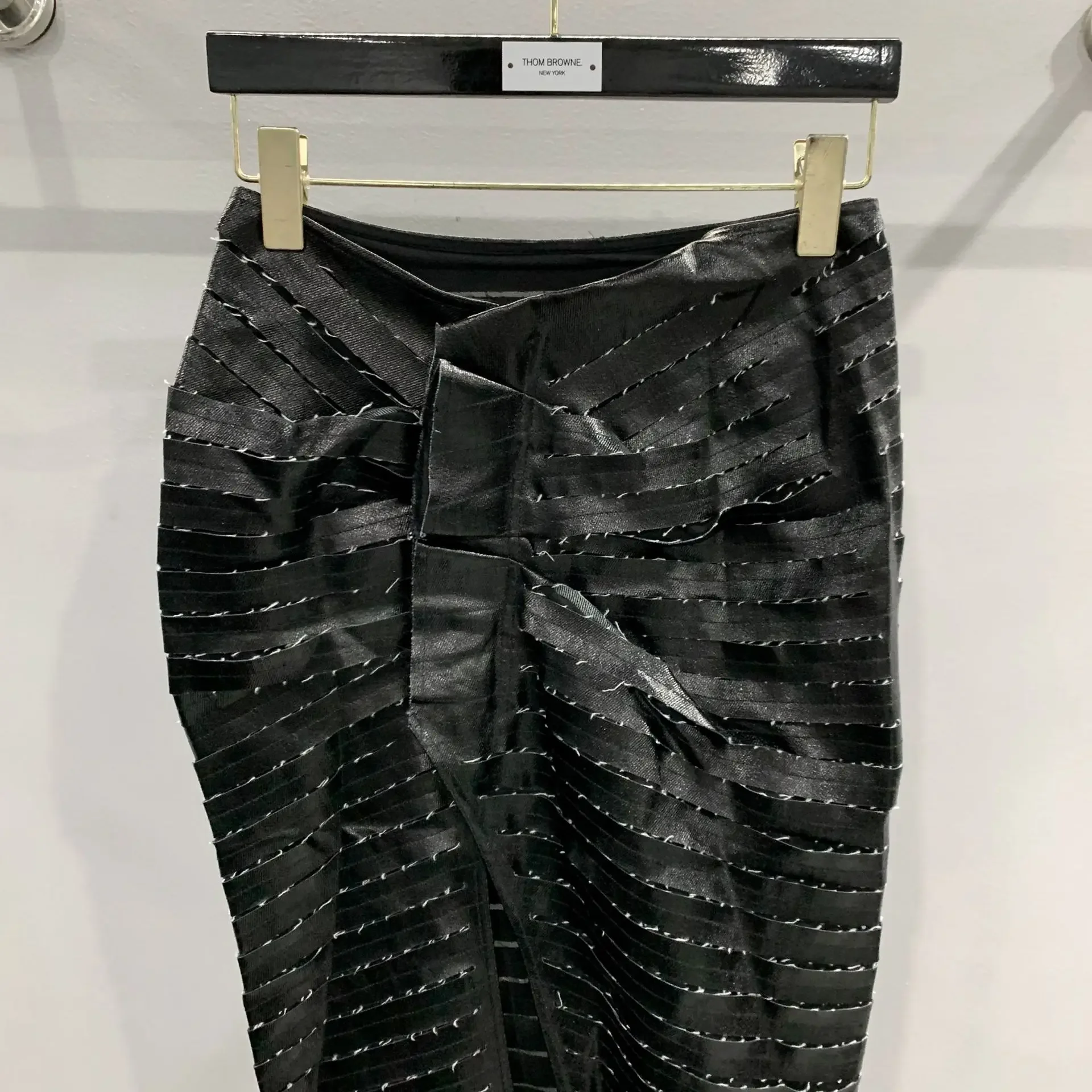 Rick Skirt Irregular Owens Dress High Street Knife Cut Design Snake Print Floor-length Skirt High Quality Leather RO Midiskirt