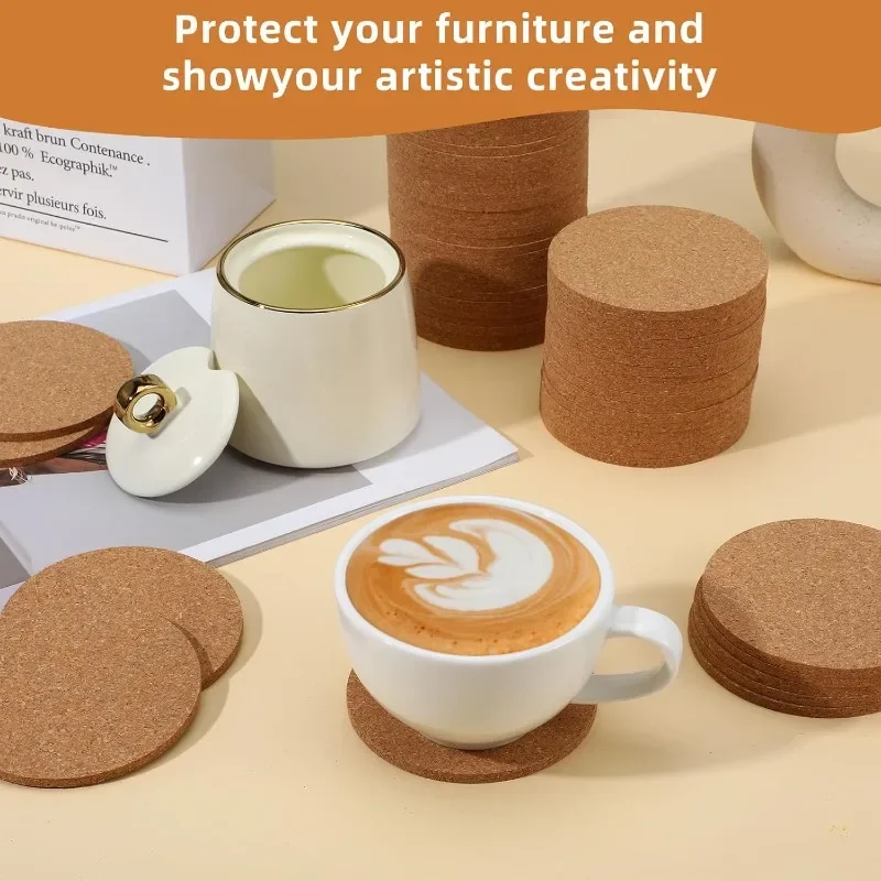Non-Slip Cork Coaster Natural Wooden Cup Mat Heat Insulation