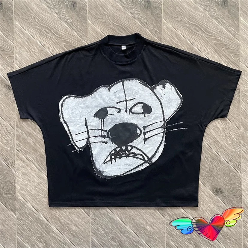 

2024 Black Blutosatire Dog Tee Men Women Large Oversize Billdog T-shirt High Quality Tops Graphic Print Short Sleeve