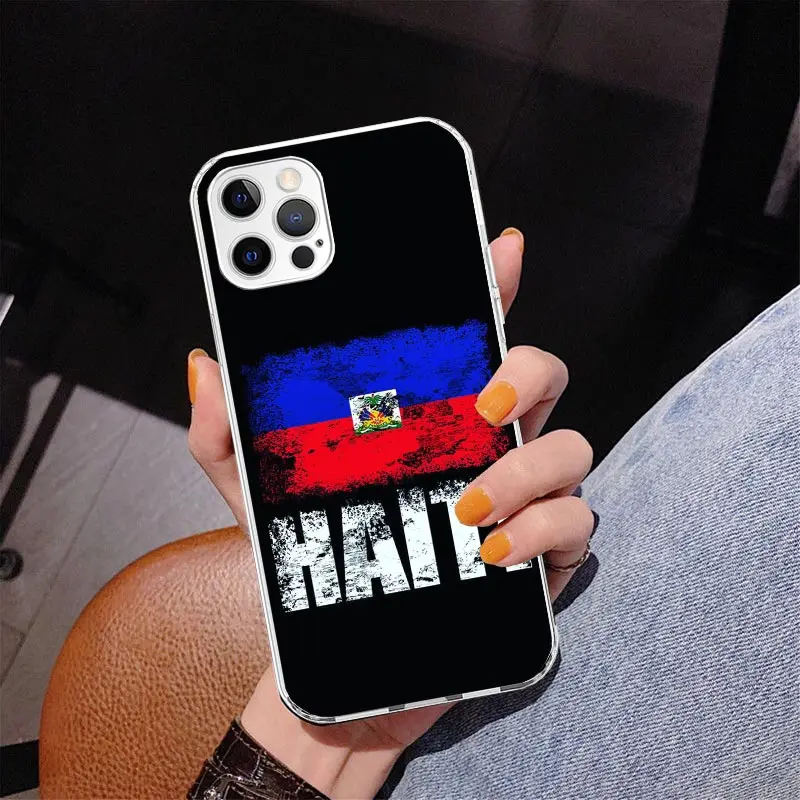 Haiti Haitian Flag Phone Case For Apple iphone 16 15 14 13 12 11 Pro Max SE X XS XR 7 + 8 Plus Print Soft Cover Fundas 15 14 13 