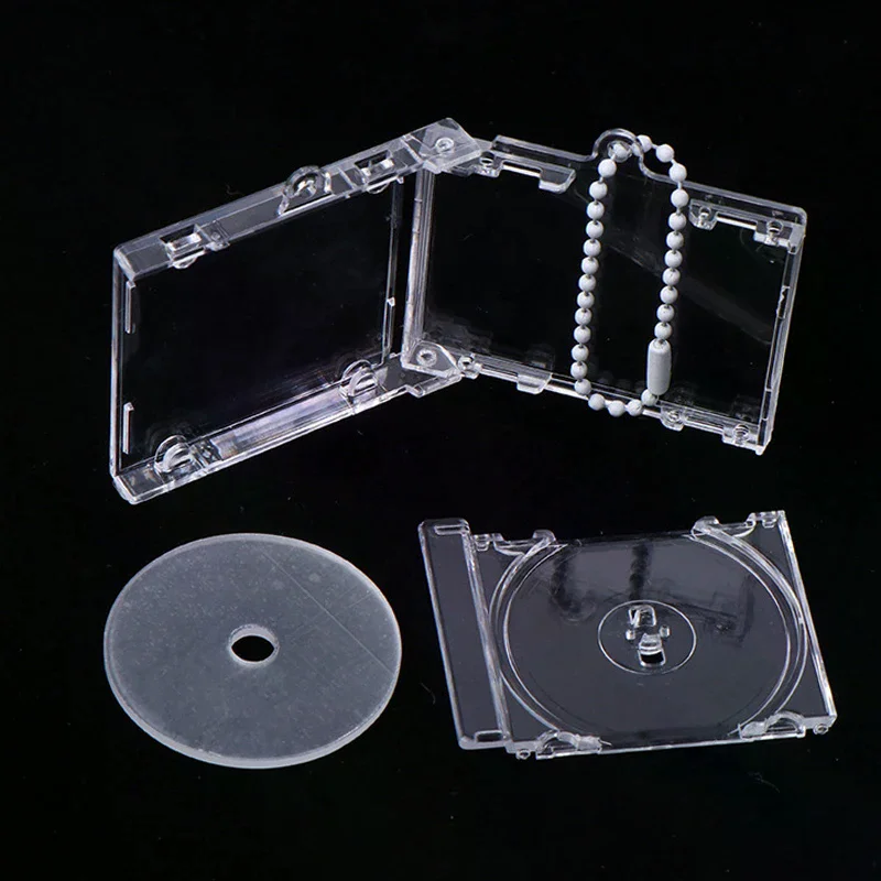 Porte-clés portable en forme de boîtier de CD vierge, fonctionnel NFC, support de clés, pendentif souvenir DIY pour décoration de sacs