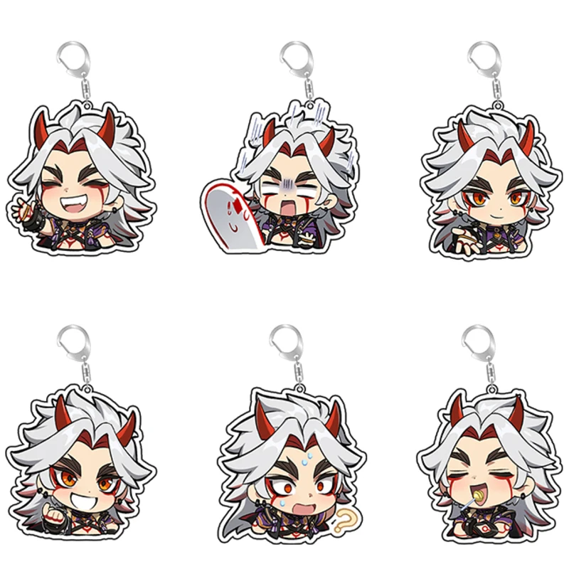 Cute Genshin Impact Key Chain Ring Anime Figurine Arataki Itto Figure Customized Acrylic Keychain Double Coated Keyring Charm