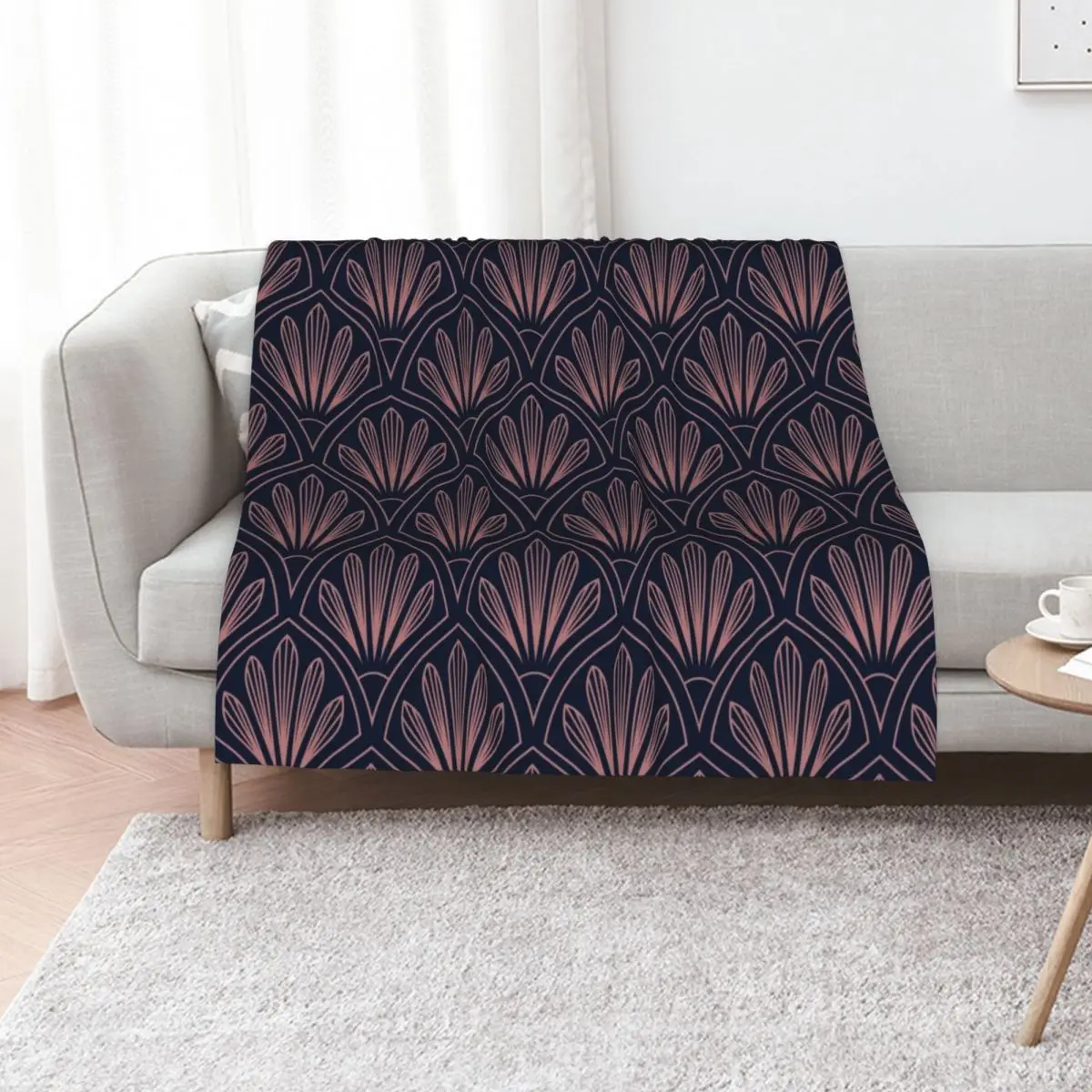 Art Deco elegance - navy blush Throw Blanket wednesday Softest Bed valentine gift ideas Cute Plaid Tourist Blankets