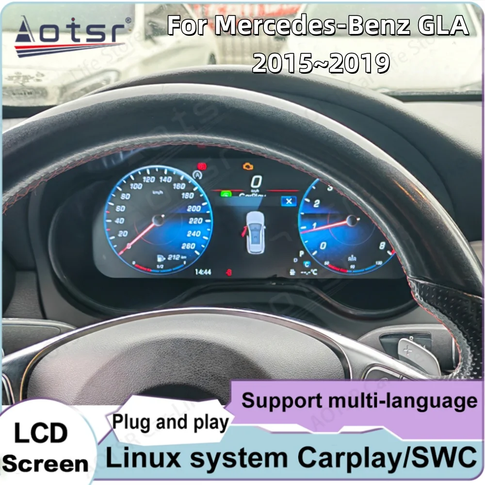 Linux System For Mercedes-Benz GLA 2015~2019 Digital Performance Display Dashboard LCD Speed Table Car Virtual Information