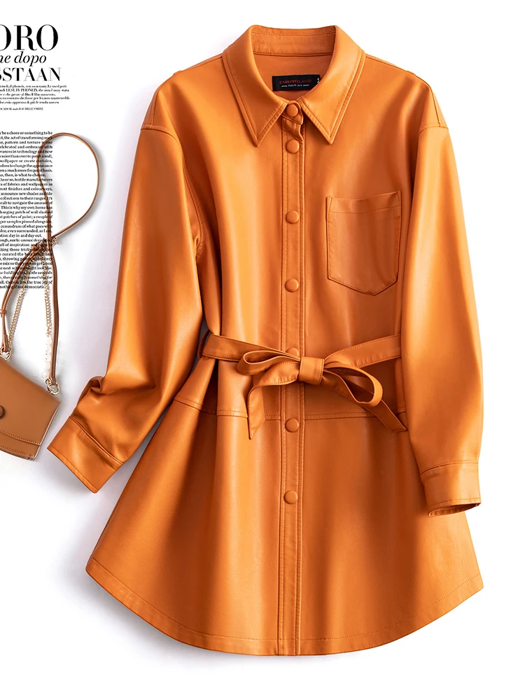 

Ladies Genuine Leather Jacket Casual Style Large Size Sheepskin Coat Fashionable Regular Fit Korean Loose Style Outerwear