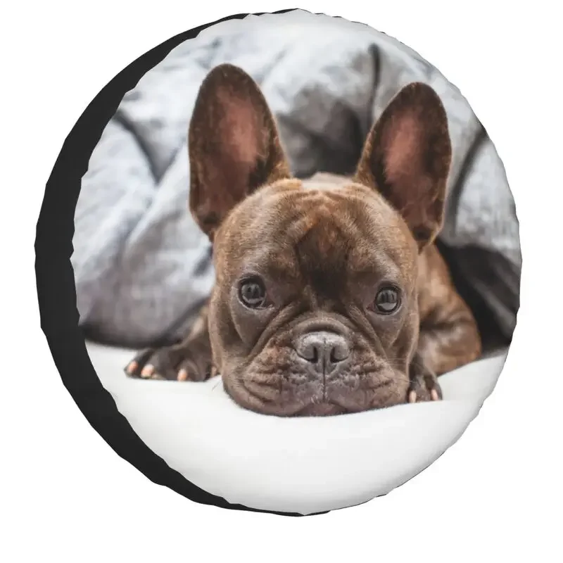 Franse Bulldog Reservewiel Hoes Voor Mitsubishi Pajero Jeep Rv Suv Aanhanger Hond Liefhebber Auto Wheel Covers 14