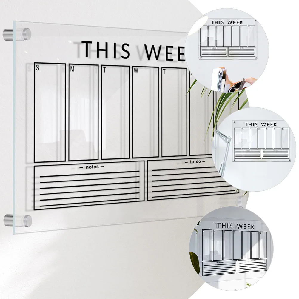

1 Set Acrylic Dry Erase Message Board Clear Memo Bulletin Weekly Planner Office Accessories Creative Memo Board For Home Café