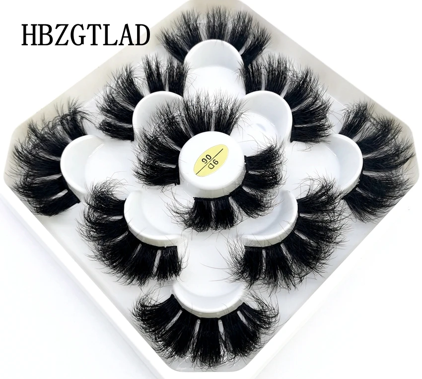 HBZGTLAD Neue 5 Paar 25 mm 3D-Nerzwimpern, künstliche Nerzwimpern, dünne, dicke, natürliche Vollstreifenwimpern – Detail 16