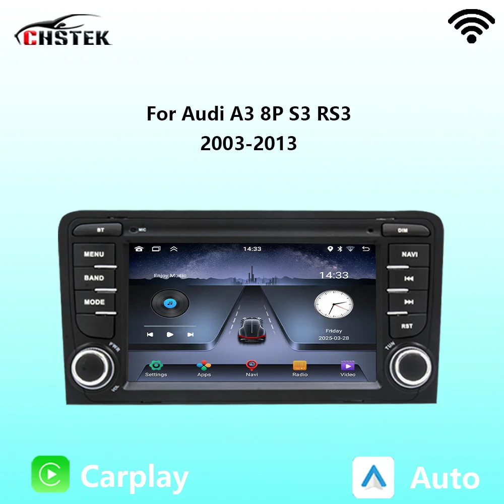 CHSTEK Car Radio Carplay For Audi A3 8P S3 RS3 2003-2013 Sportback Multimedia Stereo Navigation Bluetooth WIFI GPS Android Auto