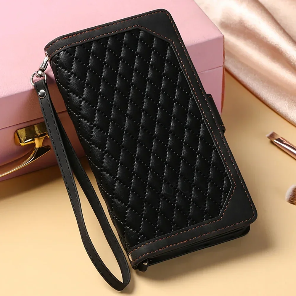 

G34 G24 G04 G04S 5G Crossbody Multi Card Slot Wallet Zipper Leather Case For Motorola G34 Luxury Cover Moto G24 G04 G04S Funda