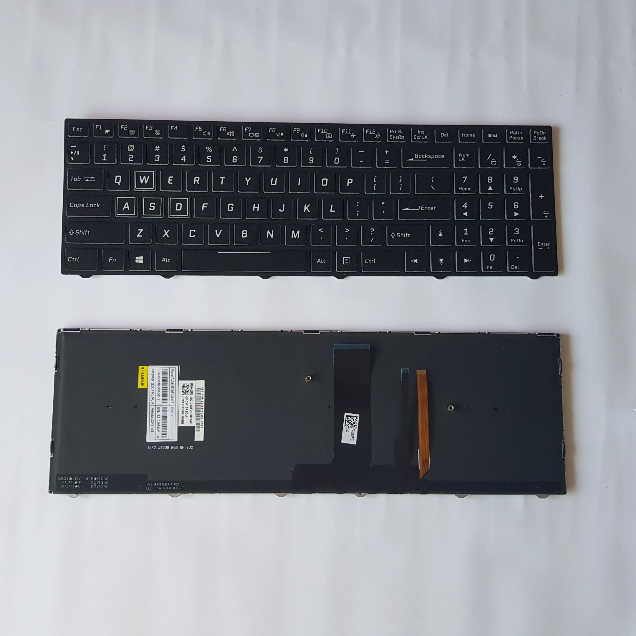 Imagem -02 - Portátil para Clevo pc Evo15-s Evo15s Preto 680-n85k00101 15f2ua17a0bqt5 Teclado Retroiluminado Cor dos Eua Novo