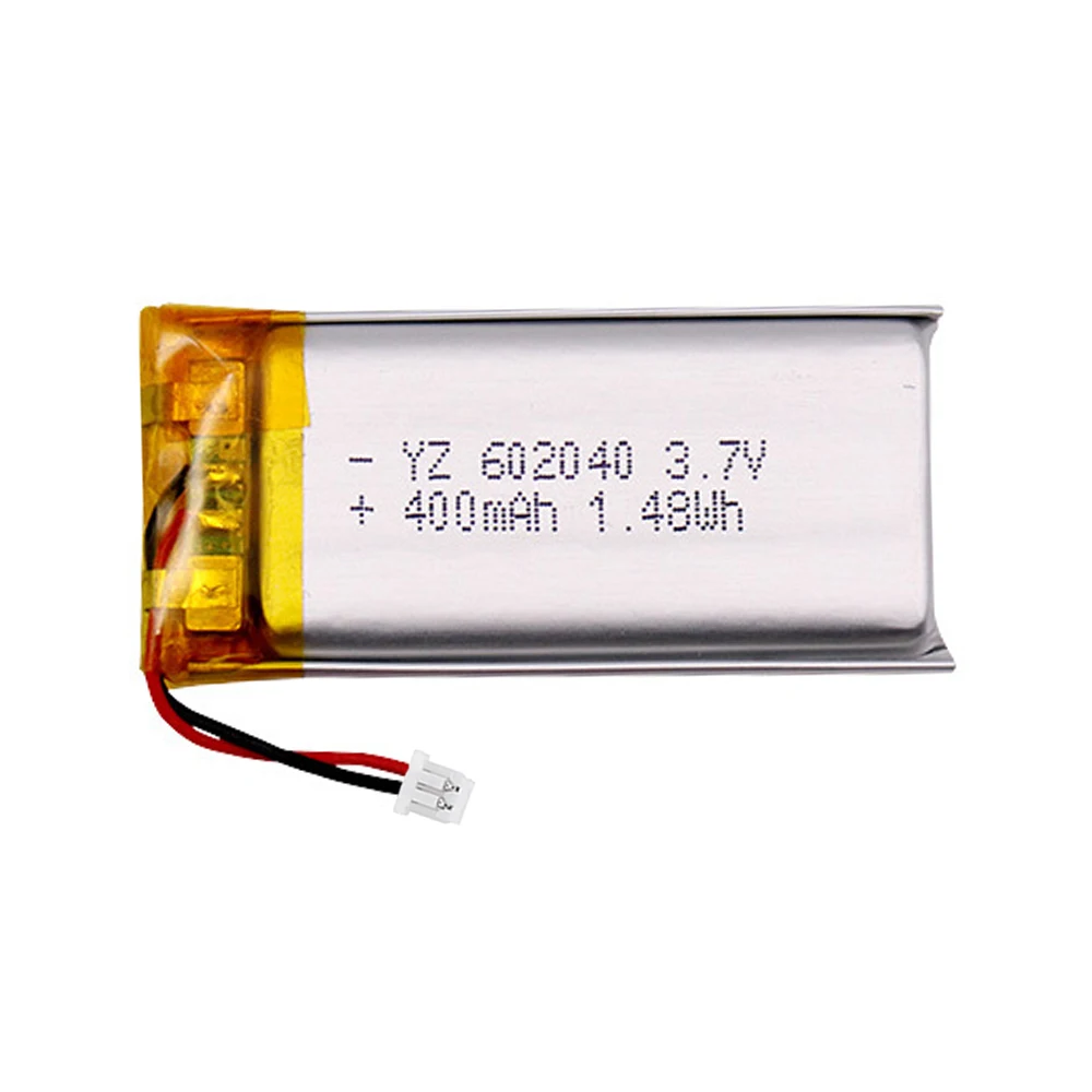 602040 3.7V 400mAh Lithium Polymer Li-ion Rechargeable Battery for GPS MP3 MP4 MP5 Car DVR Tachograph Headphone Li-po Ion Cells