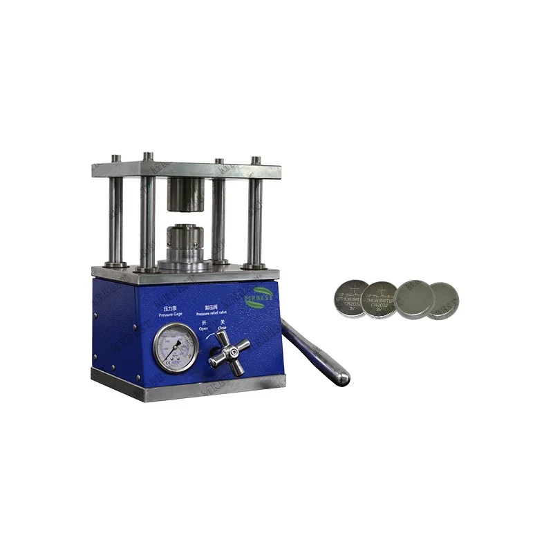 

Coin Cell Lab Equipment Manual Hydraulic Coin Cell Crimping Machine With Crimping Die for Lab Button Battery Sealing