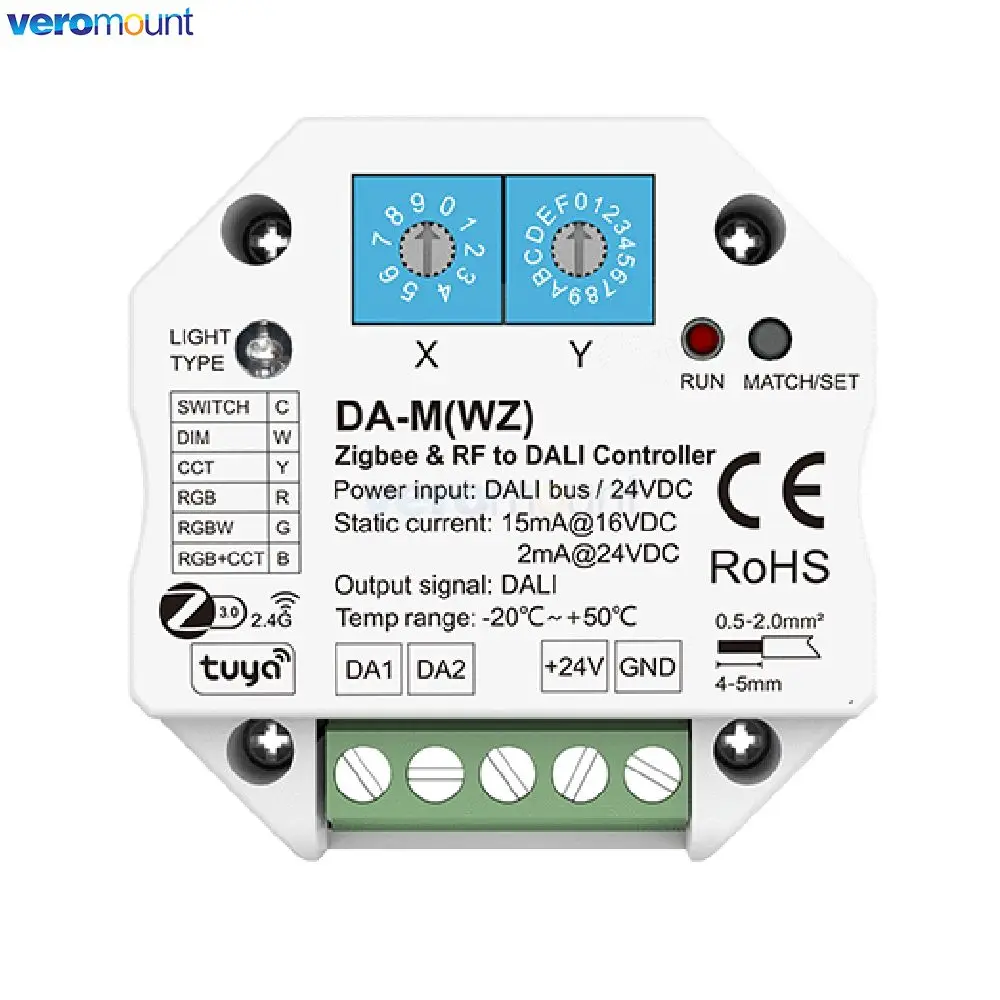 Skydance Tuya APP Control DIM RGB CCT RGBW DA-M RF DA-M(WT) WiFi DA-M(WZ) Zigbee To DALI Converter Dimmer Controller Smart Life view 5