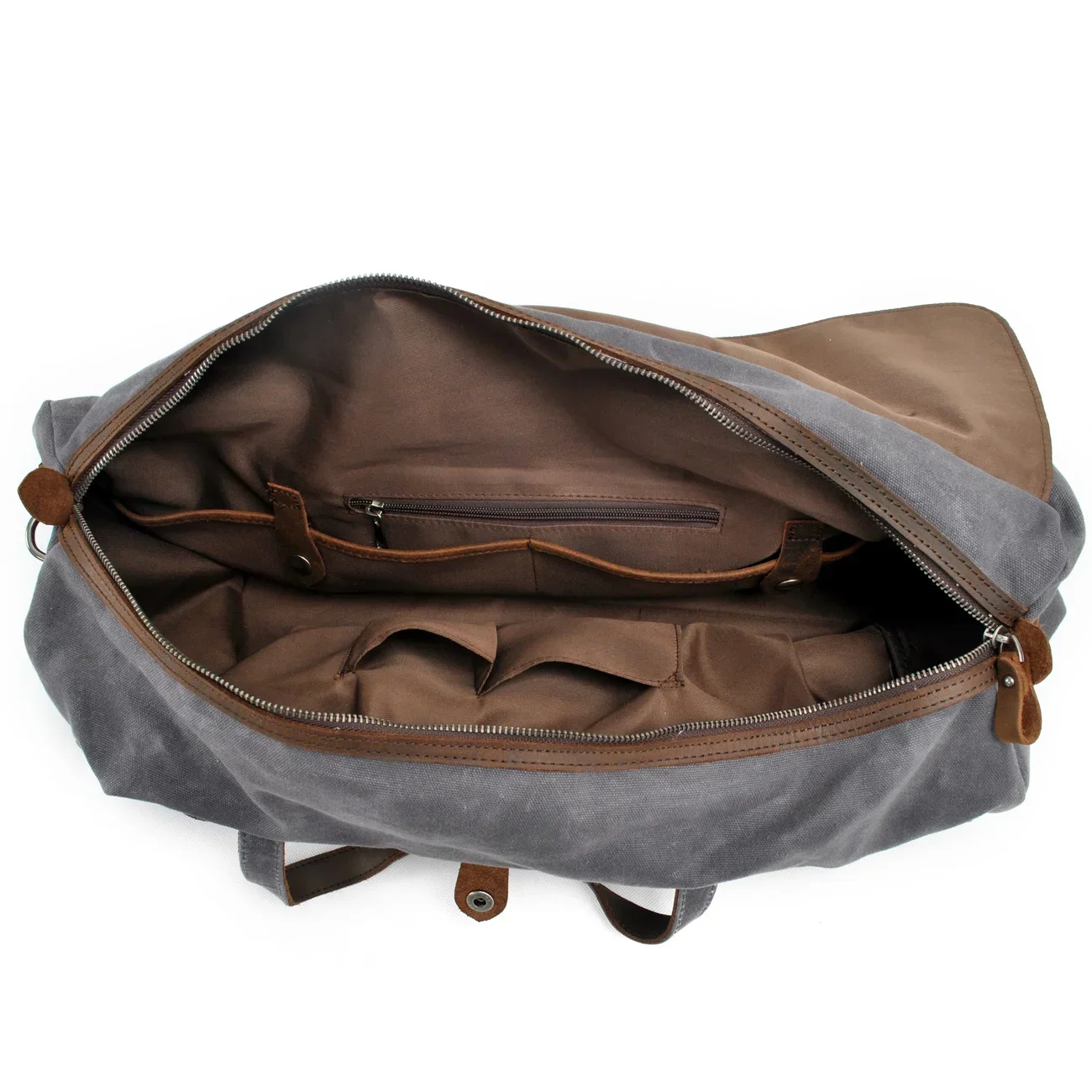 Imagem -04 - Duffle de Viagem de Couro Vintage Puro Algodão Weekend de Grande Capacidade Bolsa de Ombro Overnight Bagagem de Mão Masculina