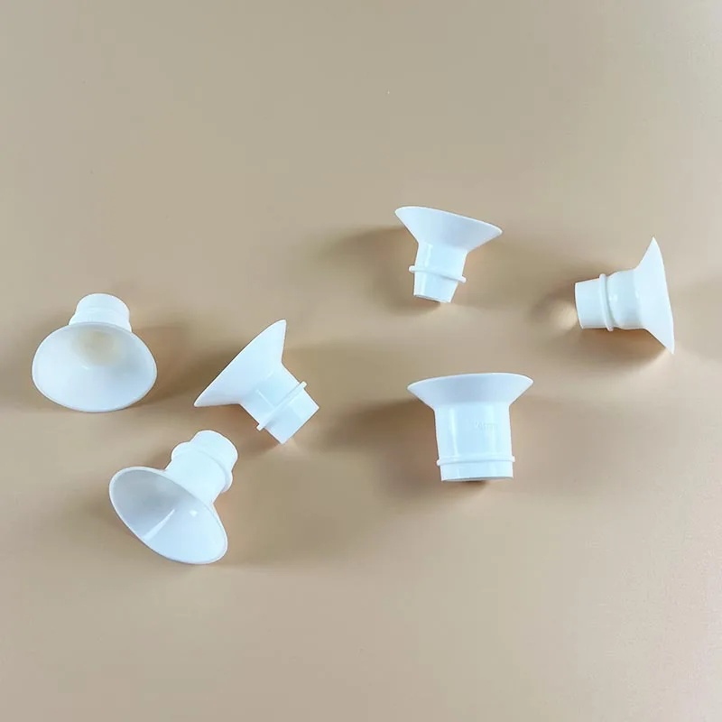 White Silicone Breast Pump Flange Inserts 13/15/17/19/21/24mm Wearable Breastpump Cup Flange Component for Multiple Brands