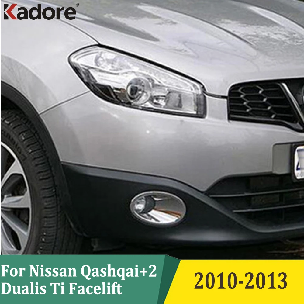 Dla Nissan Qashqai + 2 / Dualis Ti Facelift 2010 2011 2012 2013 Chromowana osłona przedniego światła przeciwmgielnego Akcesoria do ochrony samochodu
