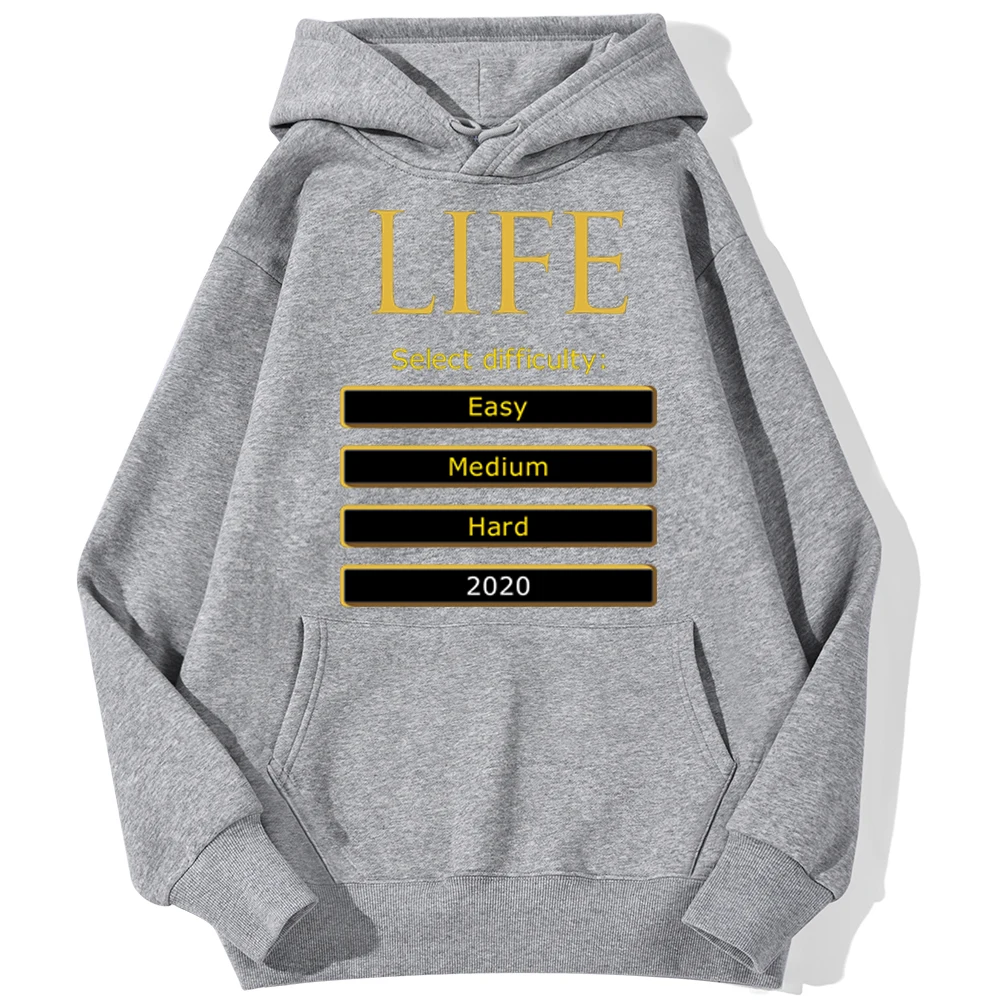 Select life difficulty 2022 Print Mens Hoodie Sweatshirt Casual Harajuku Hoodies Warm Pullover Men Autumn Fleece Streetwear