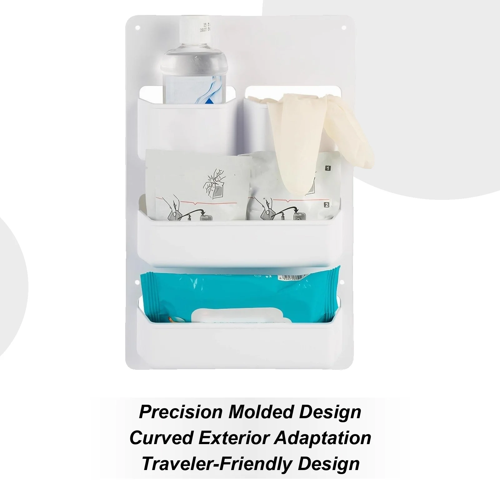 

RV Door Storage Box Space Saving Rack With Screws Door Organizer RV Storage Solutions For Boat Motorhome Trailer Toilet Cubicle