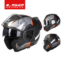 LS2 FF906 Advant Flip Up Helmets ECE Motorcycle Modular Double Visor Helmet built-in Lens ECE Capacete Casque Casco Moto
