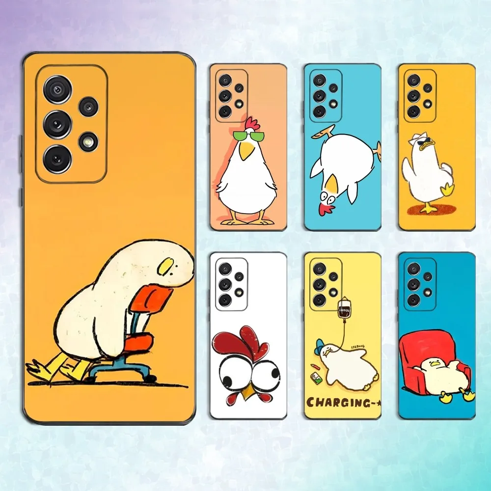 

Chicken Coque Chubby Phone Case For Samsung S25,S24,S23,S22,S21,S20,S10,Ultra,Plus,Lite,FE,Soft Silicone Black Cover