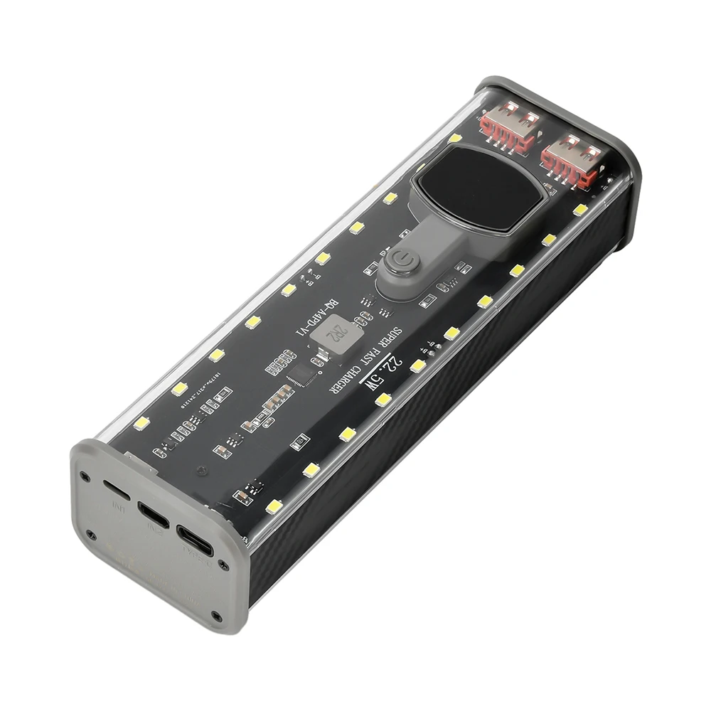 DIY 4*21700 Powerbank-Gehäuse 22,5W PD Schnellladung Dual-USB-Akku-Speicherbox Unterstützt Helligkeitsanpassung und Blitzmodus – Detail 19