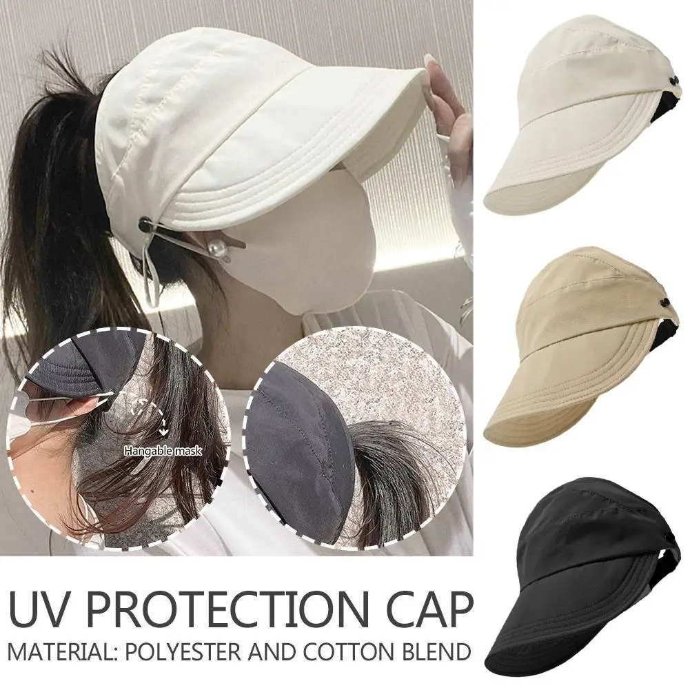 Summer UV Protection Hat Adjustable Drawstring Fisherman Cap Sun Visors Hat Portable Foldable Wide Brim Sun Protection Hats