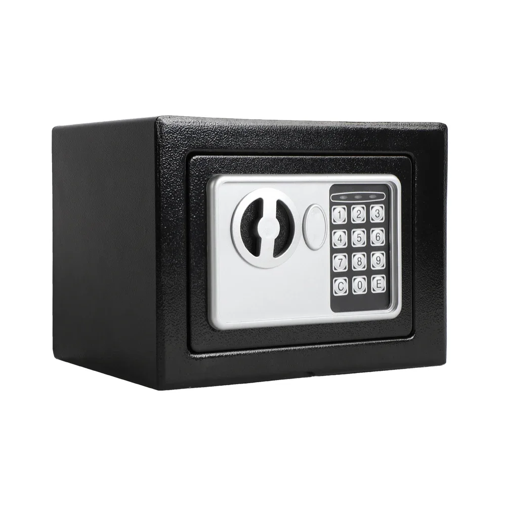 17E Black Security Safe Box Key and Electronic Digital Deposit Box for Home Office Hotel Business Lock Box for Cash Jewelry