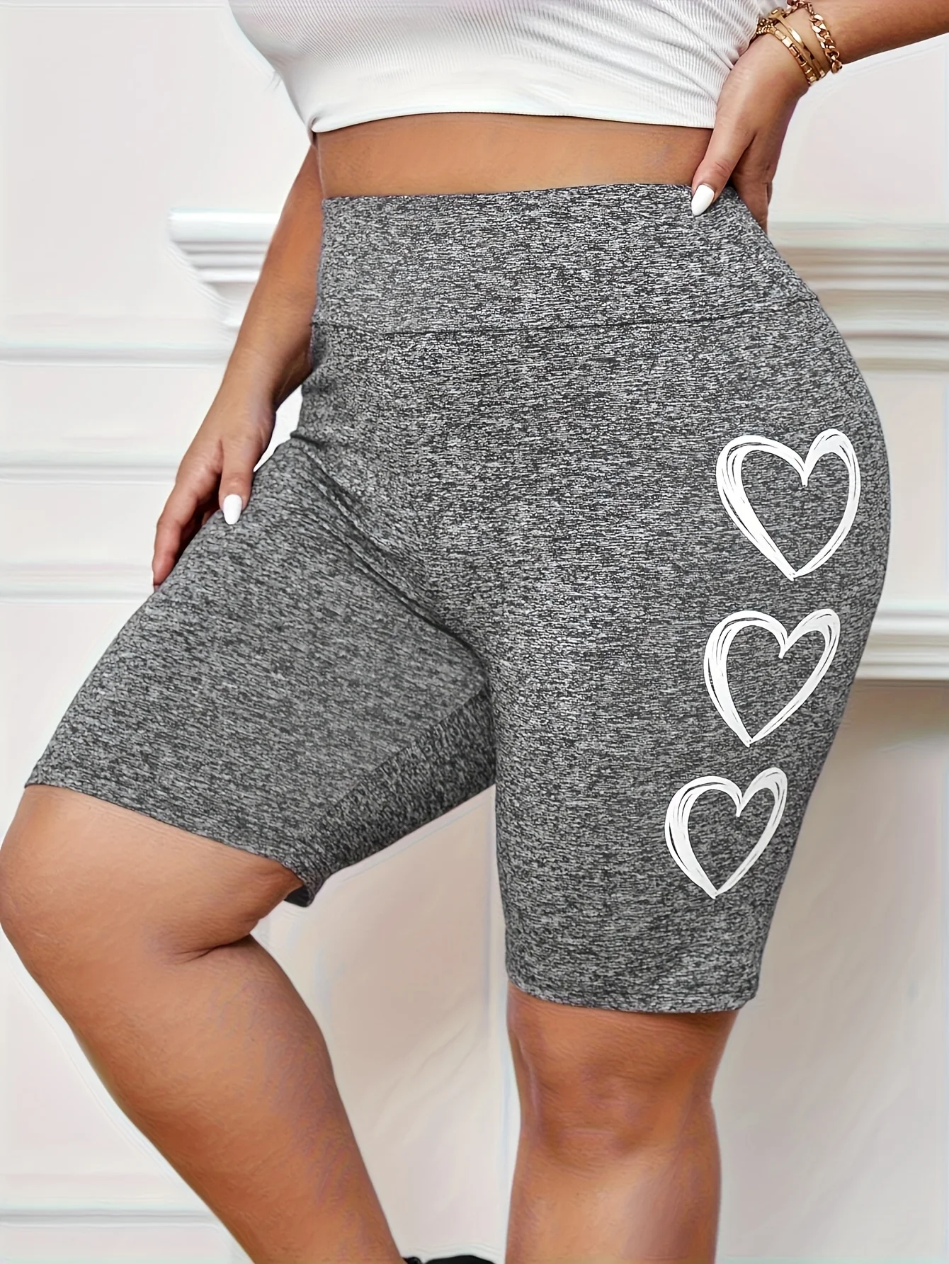 

Плюс размер 1XL-5XL Новые женские узкие спортивные шорты с принтом, женские свободные и индивидуальные принты, новый стиль