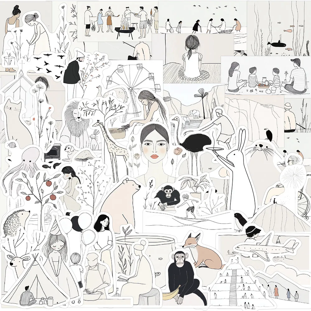 550PCS Cartoon Cool Basic Art Stickers, Computer Phone Cases, Diaries, Skateboards, Guitar Cups, DIY Waterproof Stickers Toys