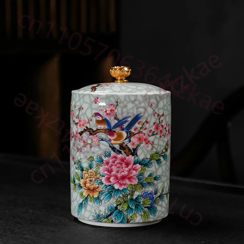 

Керамическая банка для хранения чая 5,5 дюйма, китайская, герметичная, для дома и кухни