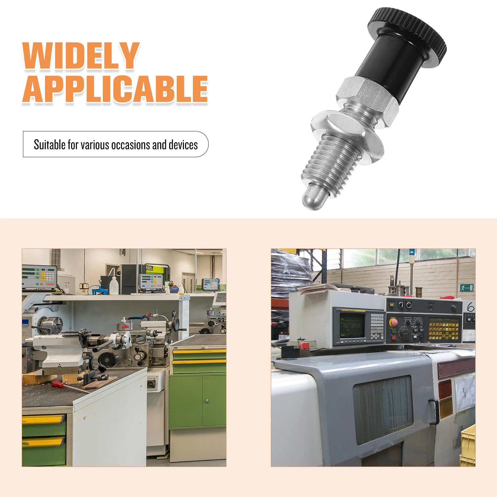 

Spring Indexing Plunger Stainless Steel 304 Reset Type Knob Positioning Pin Replacement Industrial Accessories Mechanical