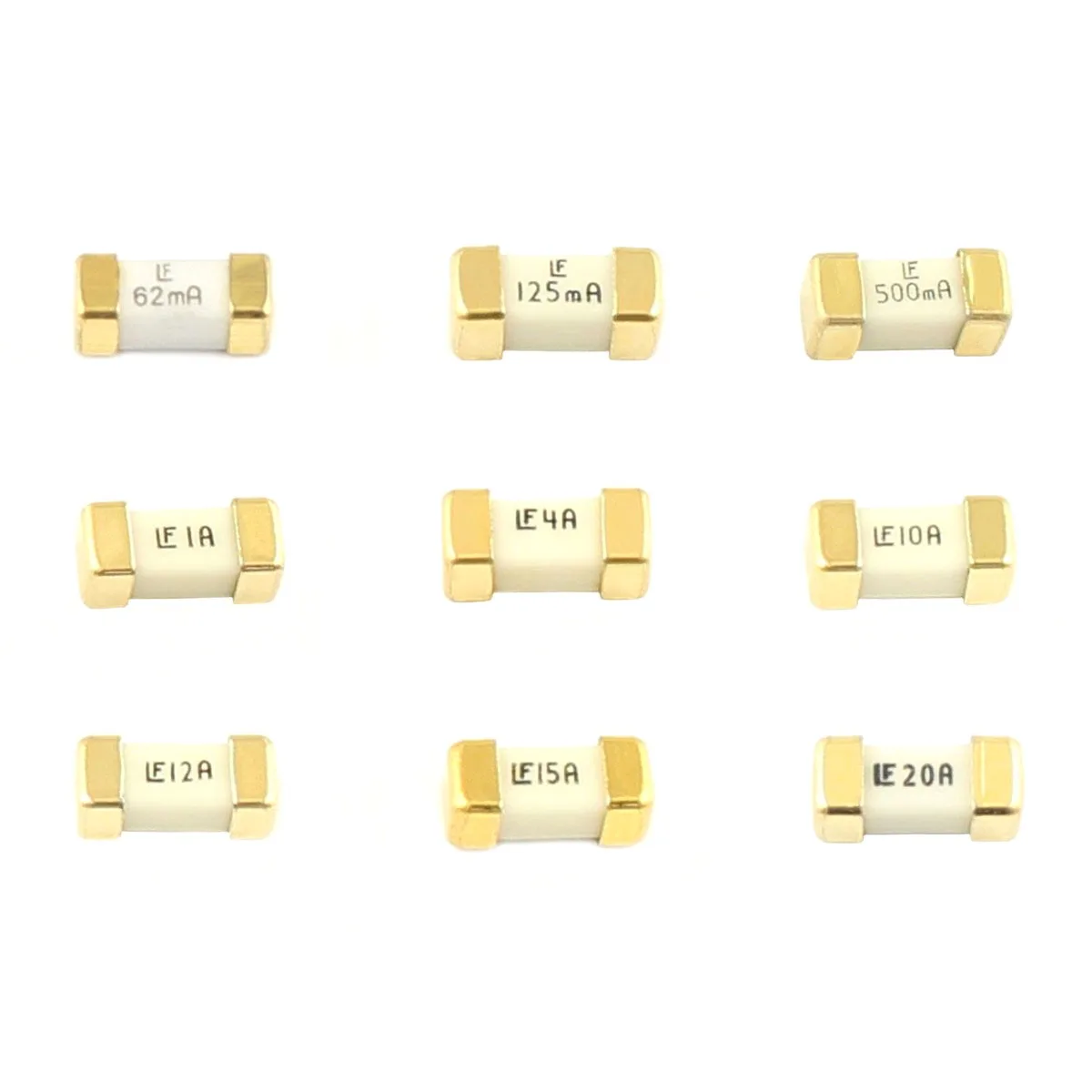 10 Stk Gold fuß 1808 125 v 0451 SMD flink ultraschnelle Sicherungen 1A bisRQ8L e