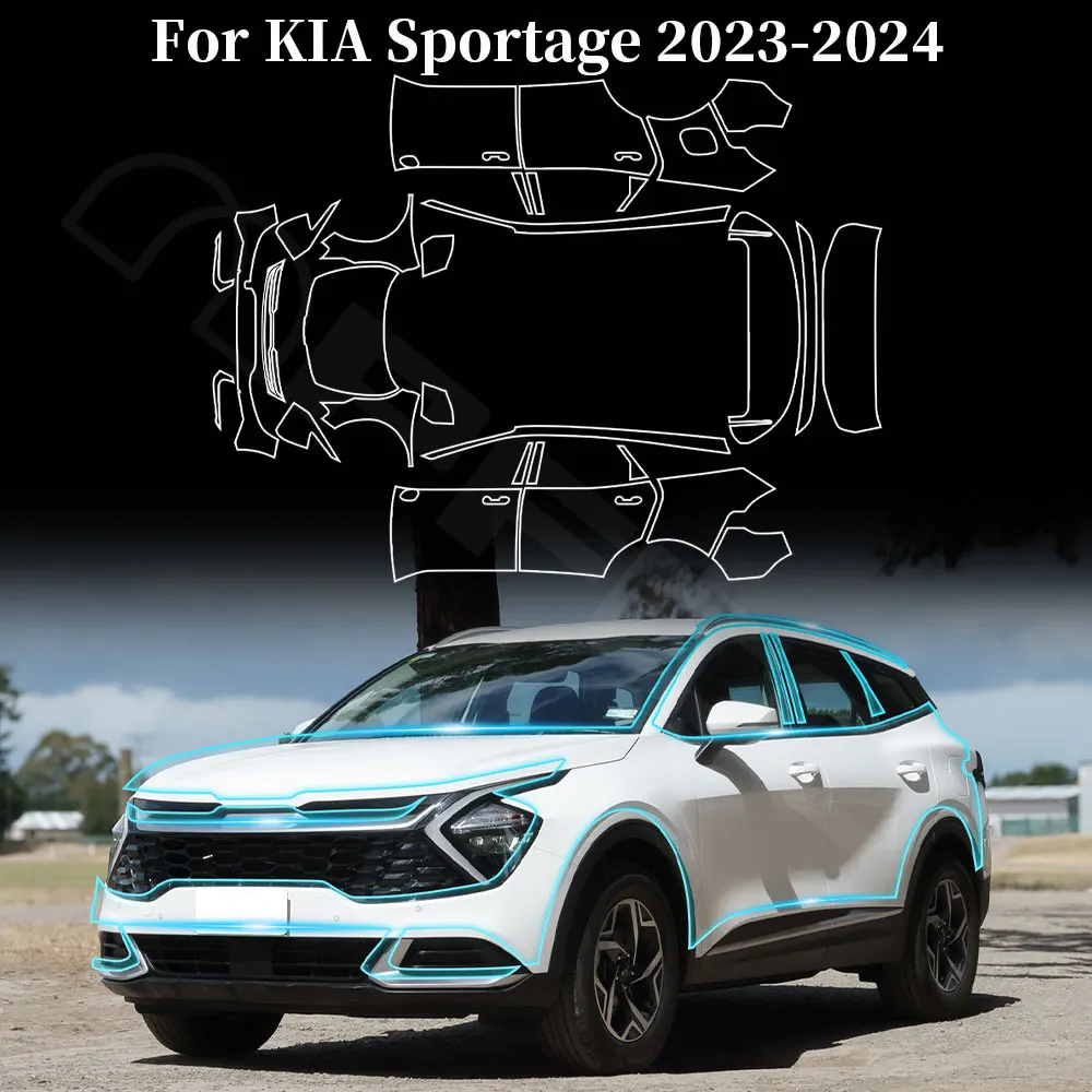 

for KIA Sportage 2023 2024 Headlight Rearview Film Pre Cut Clear Bra Transparent PPF TPU 8.5mil Paint Protection Film