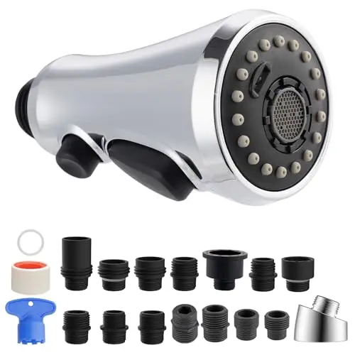 

Pull Down Kitchen Faucet Head Replacement, 3 Function Anti-Splashing Faucet Head for Kitchen Sink, Kitchen Faucet Head Replaceme