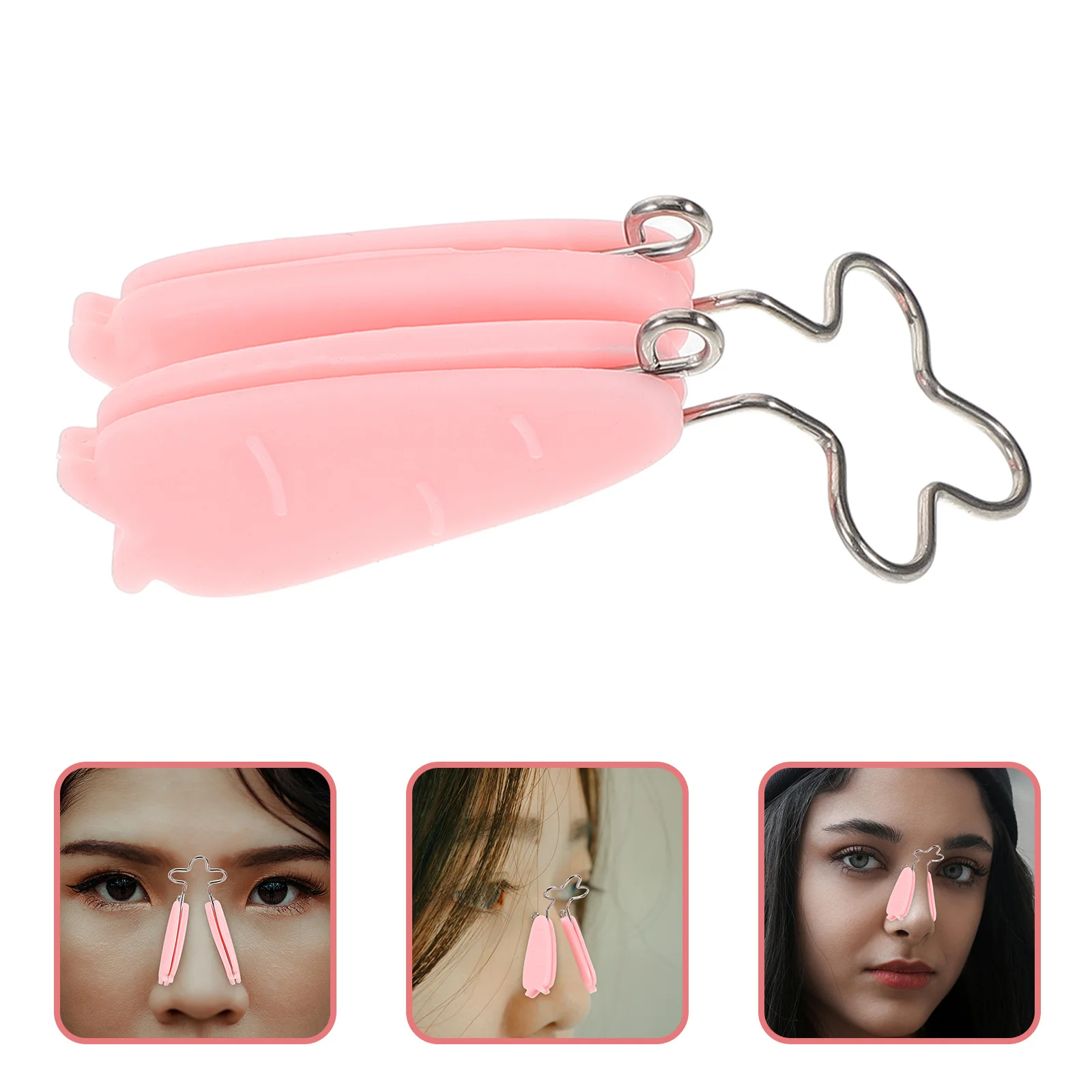 

Nose Shapers Pink Silicone Nose Bridge Lifting Clips Slimming Straightener Beauty Clip Tool for Makeup Women Girls