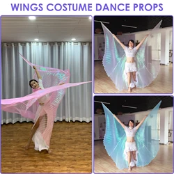 Belly Dance Wings Iridescent Stage Performance Props Isis Wings Sticks for Carnival Festival Halloween Women Clothing Prop